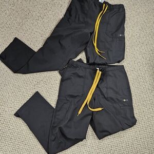 Lot of 2 - Carhartt Scrubs C52106 Women's Liberty Flat Front Black Pants Cargo M